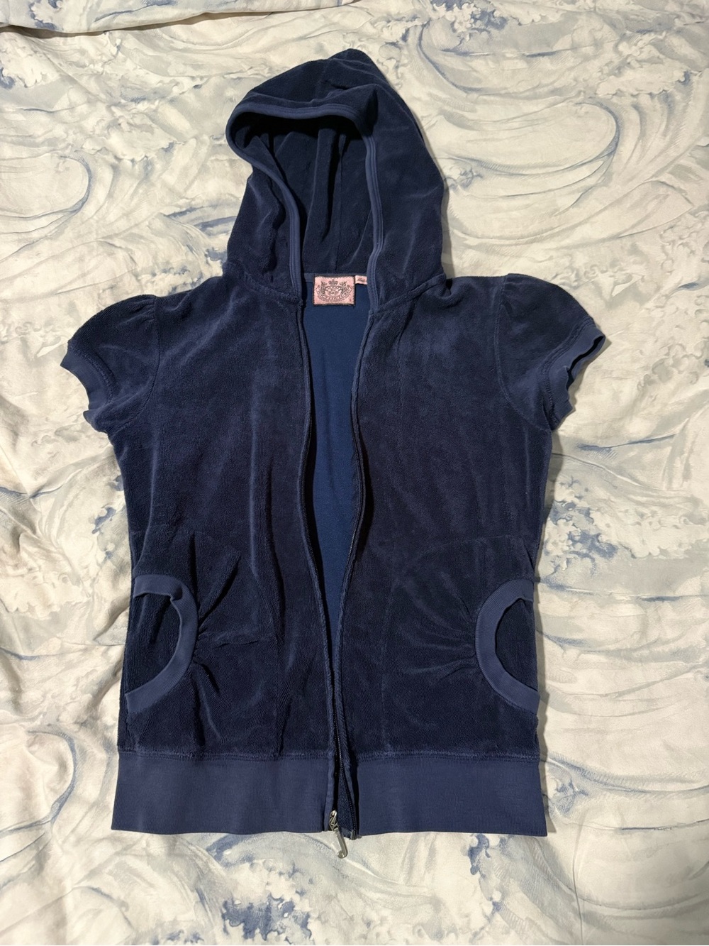 Vintage Juicy Couture Navy Blue Terry 3-Piece Sweatsuit Set